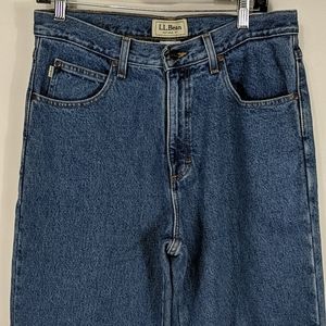 LL Bean Natural Fit Flannel Lined Jeans Size 32/34